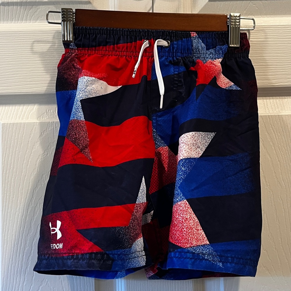 Under Armour Red and Blue Swim Shorts